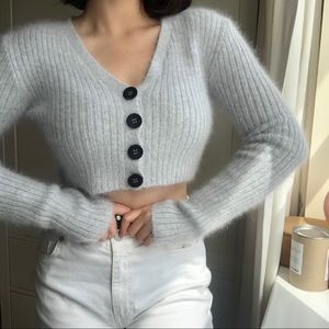 Opening Ceremony Angora Cropped Rib Cardigan S